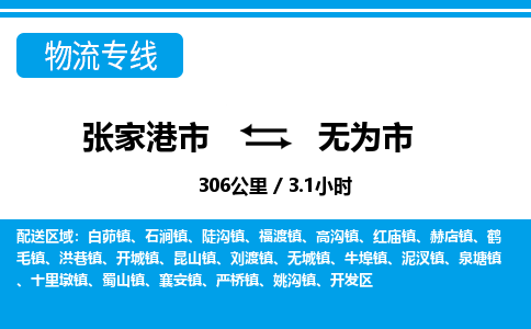 张家港到无为市物流公司-张家港市物流托运无为市货运专线价格优惠「每天发车」