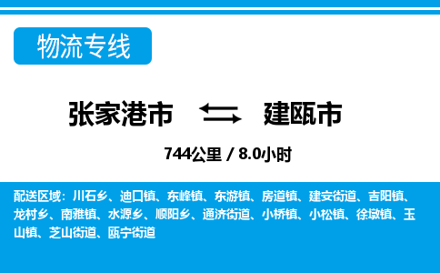 张家港到建瓯市物流公司-张家港市物流托运建瓯市货运专线价格优惠「每天发车」