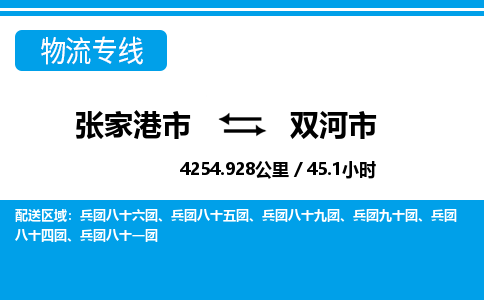 张家港到双河市物流公司-张家港市物流托运双河市货运专线价格优惠「每天发车」