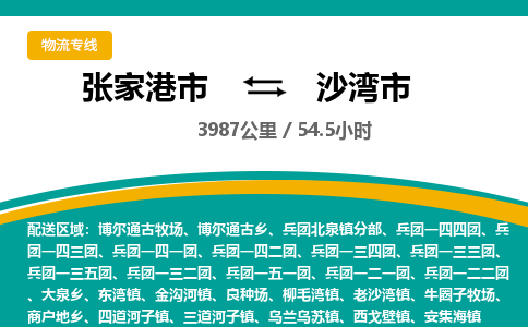 张家港到沙湾市物流公司-张家港市物流托运沙湾市货运专线价格优惠「每天发车」