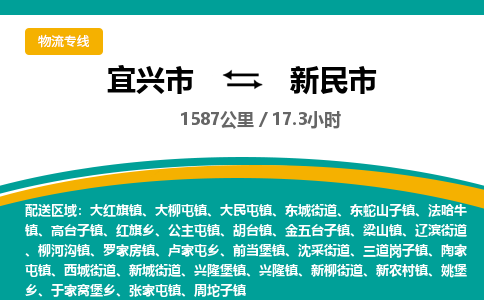 找整车运输：宜兴到新民市物流公司，托运物流专线2025讲信誉+排名一览