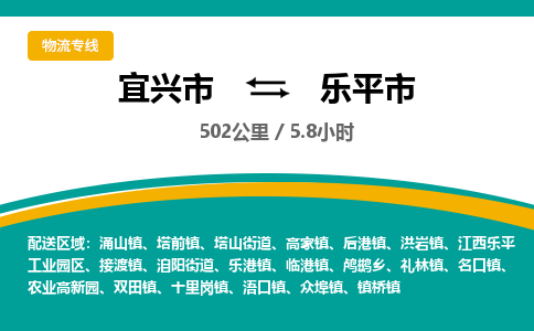 找整车运输：宜兴到乐平市物流公司，托运物流专线2025讲信誉+排名一览