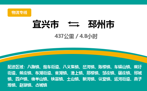 找整车运输：宜兴到邳州市物流公司，托运物流专线2025讲信誉+排名一览