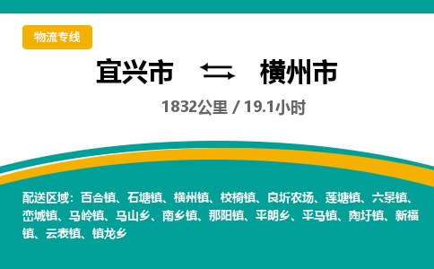 找整车运输：宜兴到横州市物流公司，托运物流专线2025讲信誉+排名一览