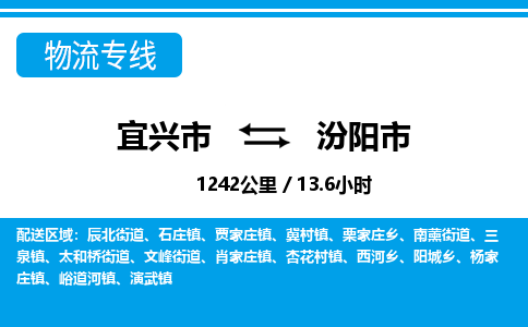找整车运输：宜兴到汾阳市物流公司，托运物流专线2025讲信誉+排名一览