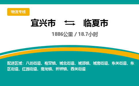 找整车运输：宜兴到临夏市物流公司，托运物流专线2025讲信誉+排名一览