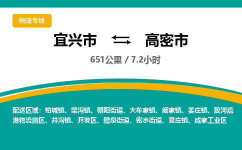找整车运输：宜兴到高密市物流公司，托运物流专线2025讲信誉+排名一览