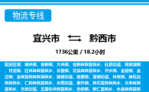 找整车运输：宜兴到黔西市物流公司，托运物流专线2025讲信誉+排名一览