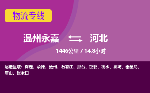 永嘉到河北物流公司-货运公司托运公司-总有一款适合您的配送方案